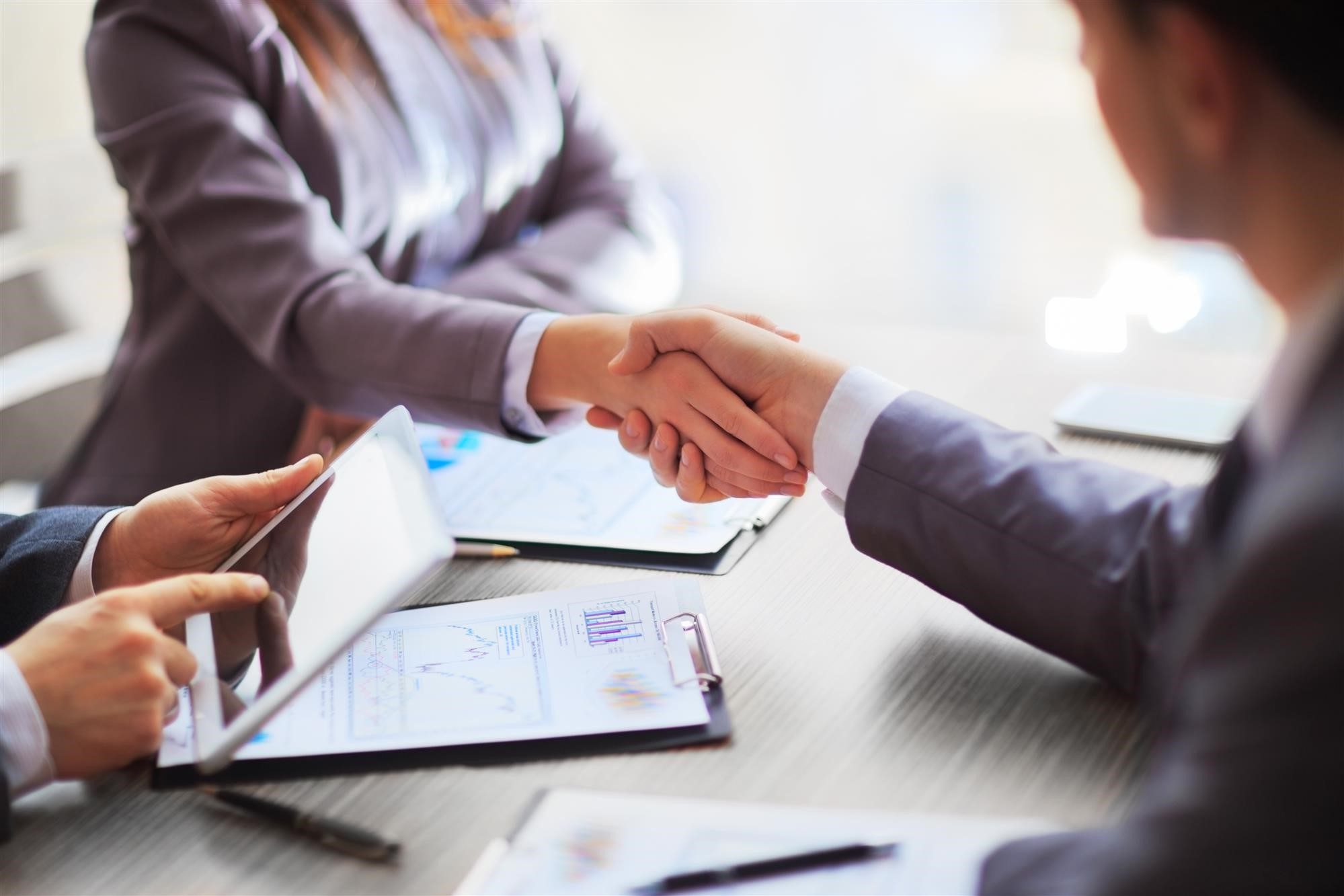Building relationship with consumer with a handshake