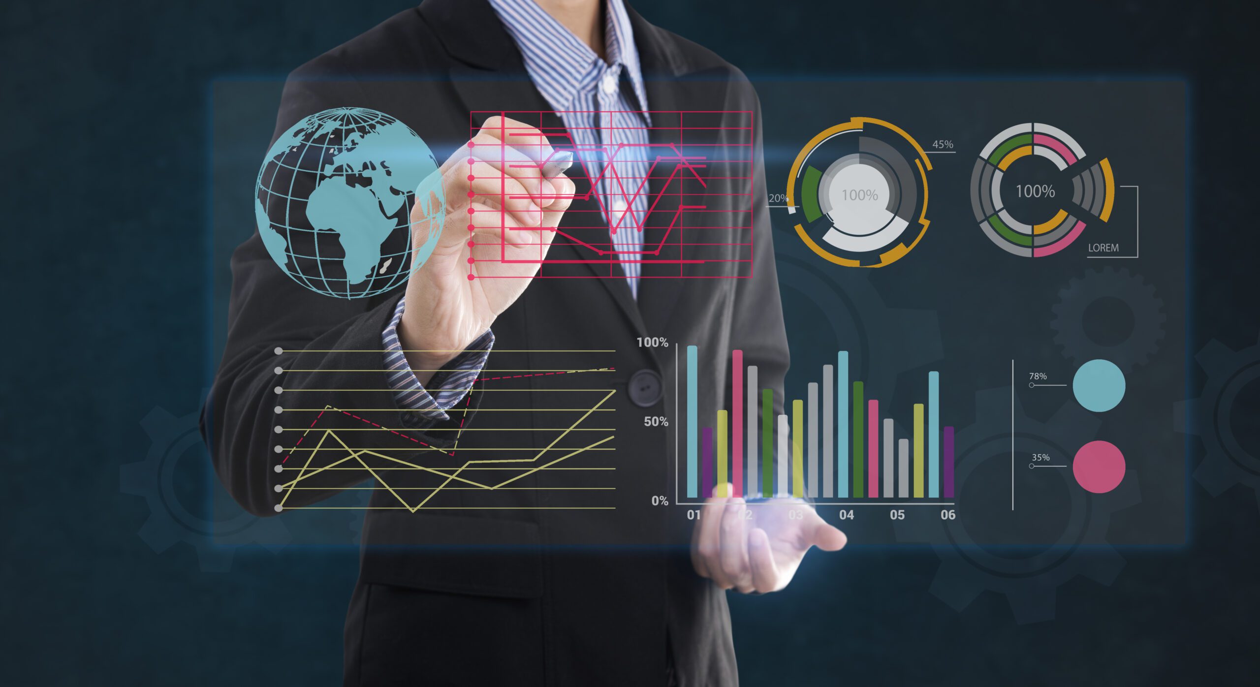 Call Center KPI List man working on digital screen
