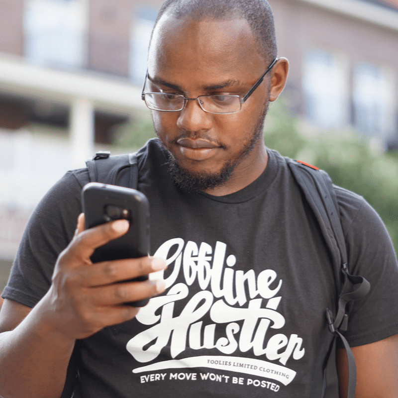 Man on the phone with a small business