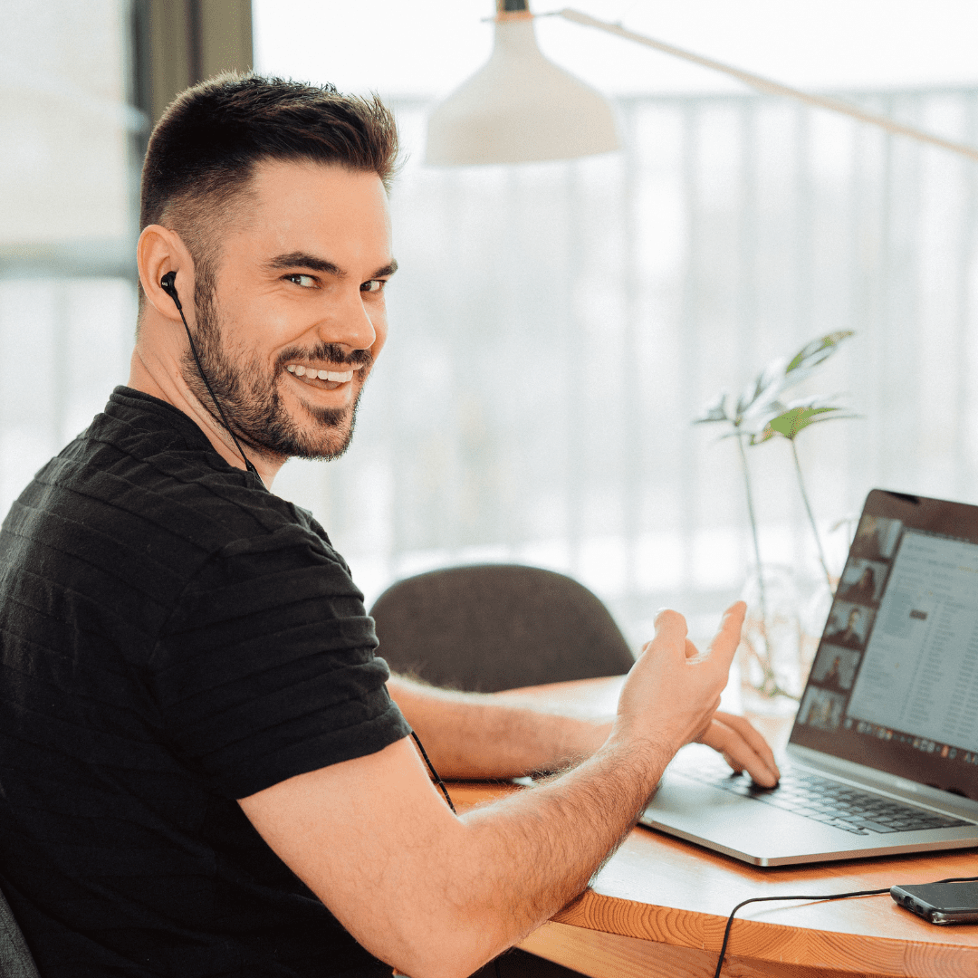 man working on Live Answering Services in Dallas